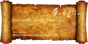 Gorzsás Ábel névjegykártya