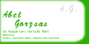 abel gorzsas business card