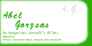 abel gorzsas business card